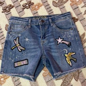 Girls Vigoss shorts w sequins & patch’s - size 14